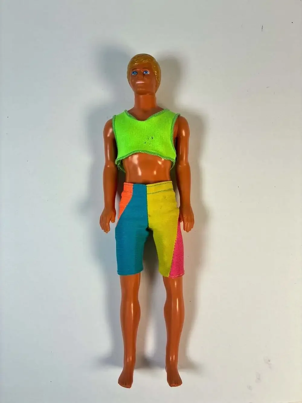 Vintage 1988 Mattel Ken Doll with Neon Colorblock Outfit